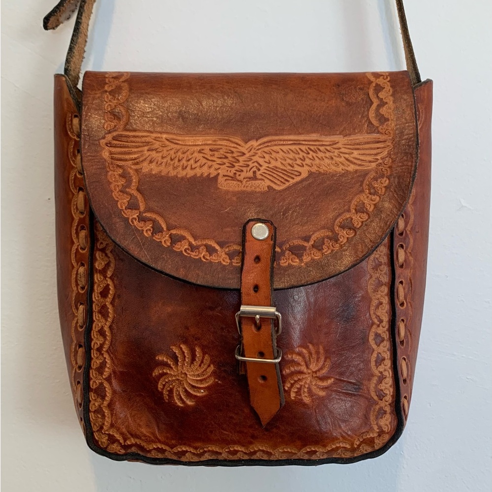 Hand Crafted Brown Crossbody Bag